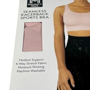 Daylily Pink Member's Mark Seamless Racerback Sports Bra Yoga Women's Medium NIB